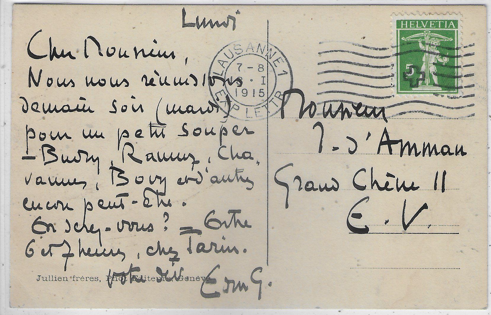 Ansichtskarten: Lausanne - Librairie C. Tarin – Gebraucht aus Ettingen von Kartenplanet 1