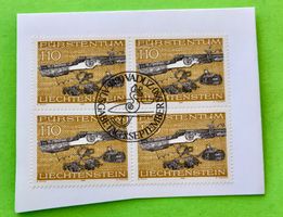 Briefmarken aus Liechtenstein 4 er Block mit Papier