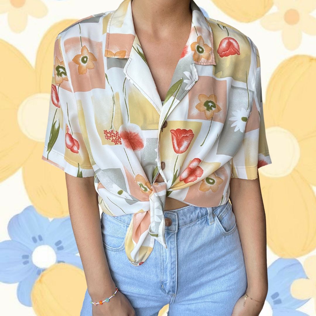 Camicette: Shirt with flower patterns (vintage) – Usato da Nyon venduto da Vivafripa 2