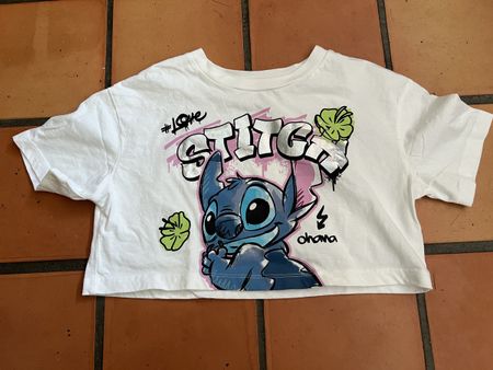Crop Top Disney Stitch C&A, weiss, Grösse 152, neuwertig