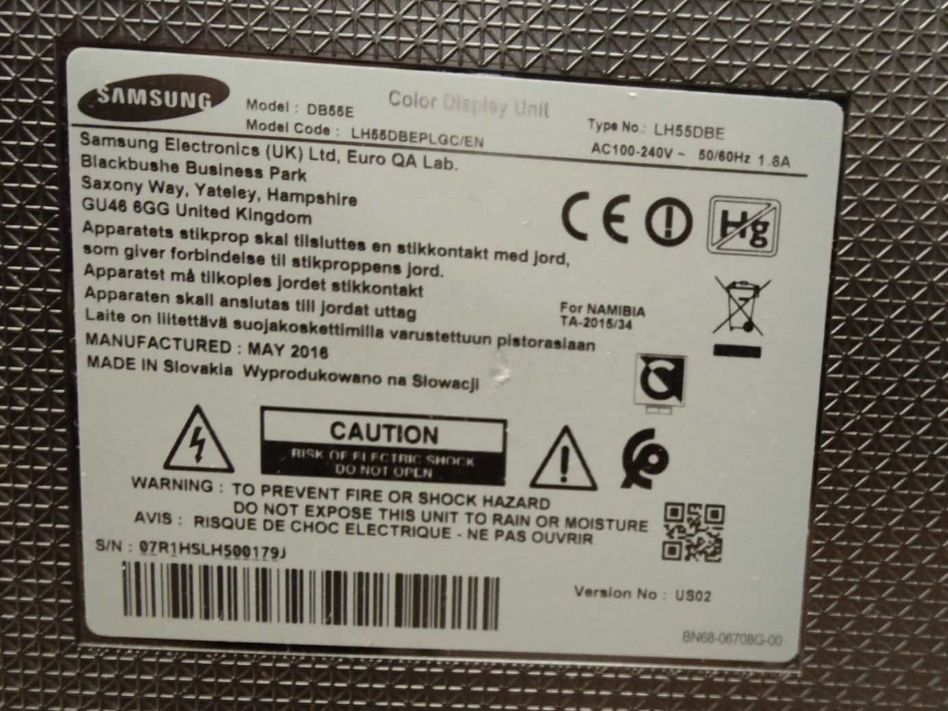 Samsung Monitor: Samsung Color Display DB55E - Lautsprecher defekt – Difettoso da Oberengstringen venduto da Limmat8102 1