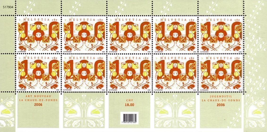 Tutti i francobolli: Bogen Jugendstil La Chaux-de-Fonds** – Nuovo (secondo la descrizione) da Dottikon venduto da haeusibuh5