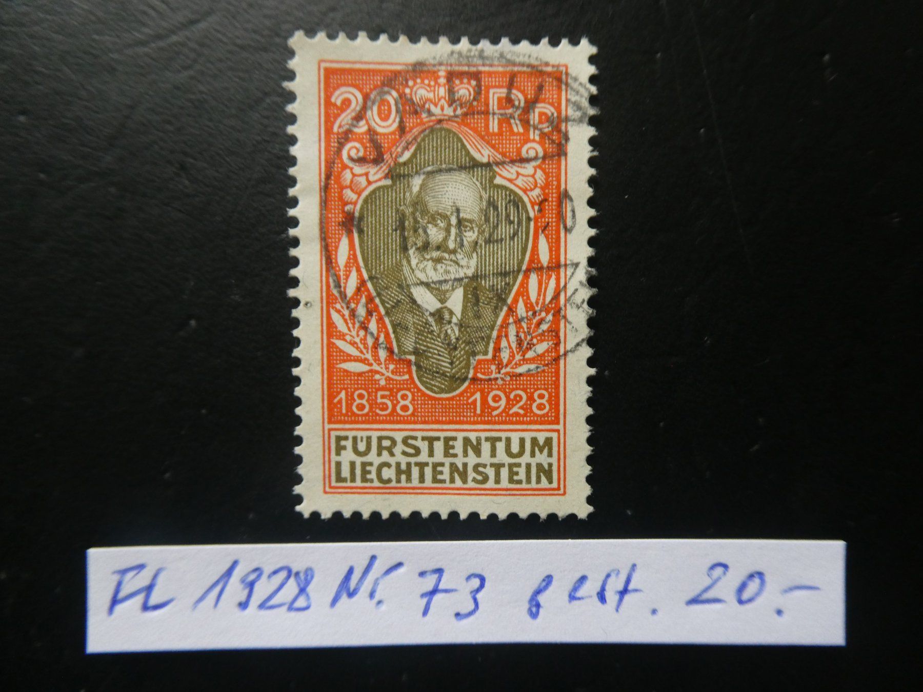 Tutti i francobolli: FL 1928 Nr. 73 Vollstempel – Usato da Lausen venduto da Herbamare01