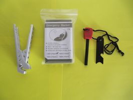 OUTDOOR, NeueTopfzange, Grüne Rettungsdecke, Feuerstarter#G1