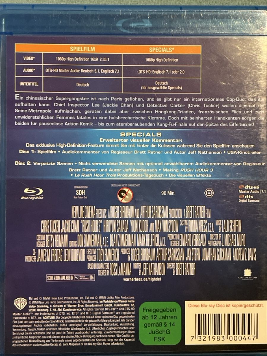 Tutti i DVDs: Rush Hour 3 (2007) – Usato da Waldenburg venduto da Gonzo8 1