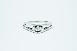 Fingerring 18k Weissgold mit Diamanten