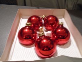 Weihnachtskugel 5 Stück, rot