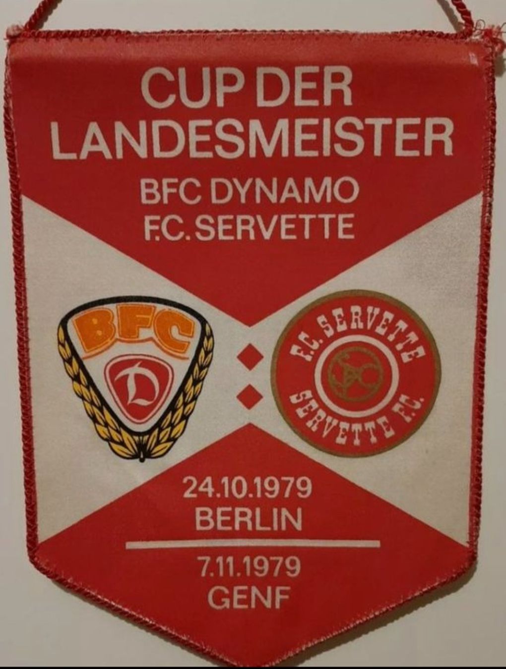 Wimpel Cup der Landesmeister BFC Dynamo - Servette FC 1979 (Gebraucht ...
