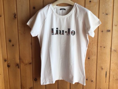 Liu Jo T-Shirt Weiss Grösse L mit Steinchen