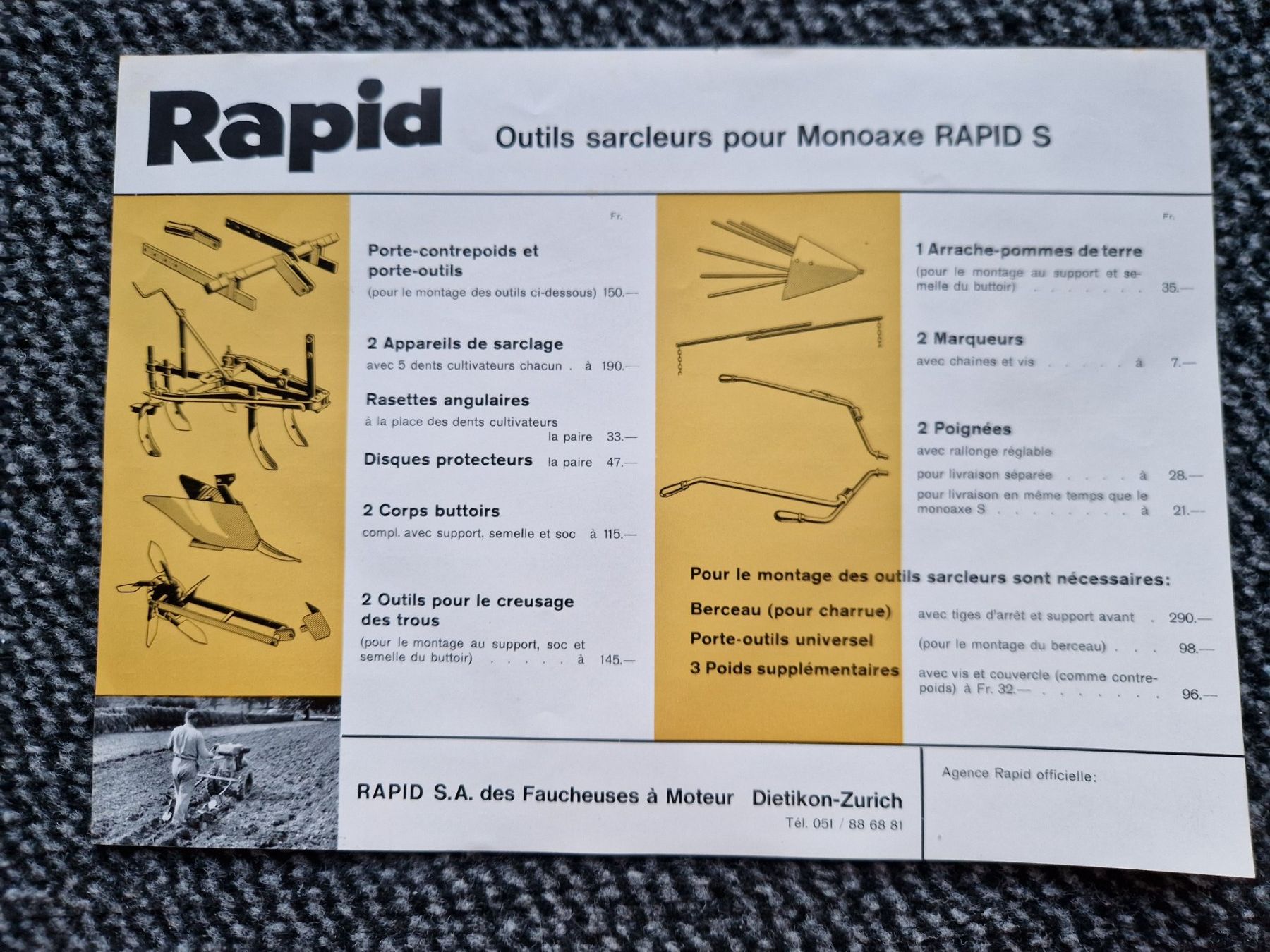 Rapid Trattori: Original Prospekt Rapid Hackgeräte für S-Spezial Einachser – Usato da Dürnten venduto da Bachtel84 1