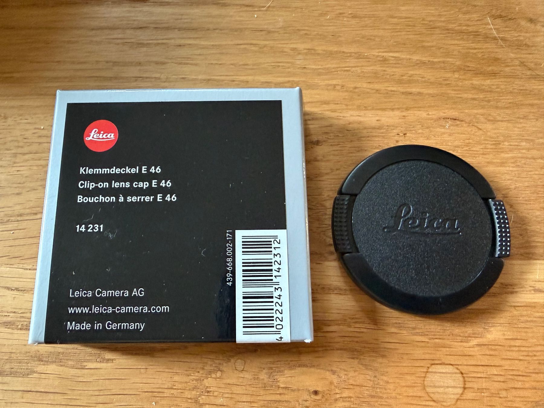 Leica Obiettivi: Leica Klemmdeckel E 46 neu – Nuovo e nell'imballaggio originale da Trimbach venduto da jaeggpa1