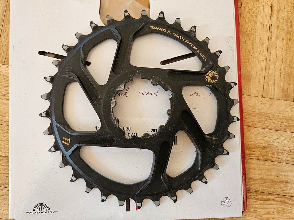 Sram Ersatzteile: Kettenblatt SRAM 34T Eagle technology X-SYNC 2, 6mm Offset – Gebraucht aus Unterterzen von Tommylee5