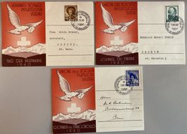 3x Tag der Briefmarke 1940 auf Originalkarten, SBK 110 Fr.