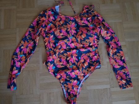 Maillot de bain manches longues floral xxl