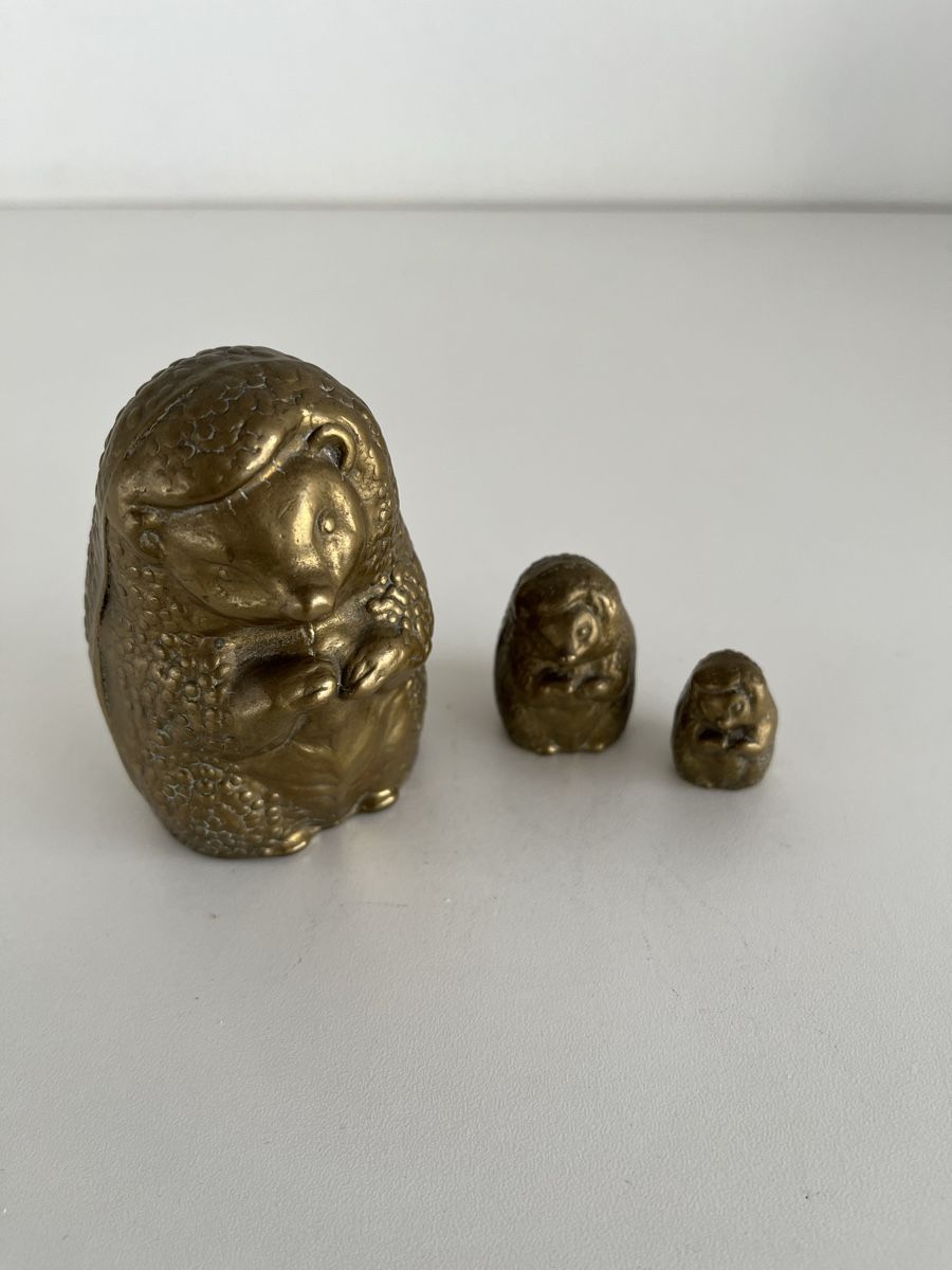 Statuette: Igel Familie aus Messing – Usato da Wetzikon ZH venduto da seli03 2