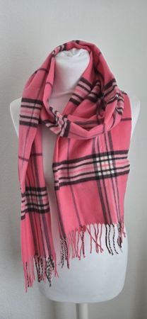 V.Fraas Kuschelschal Pink Kariert Top Zustand, Winter