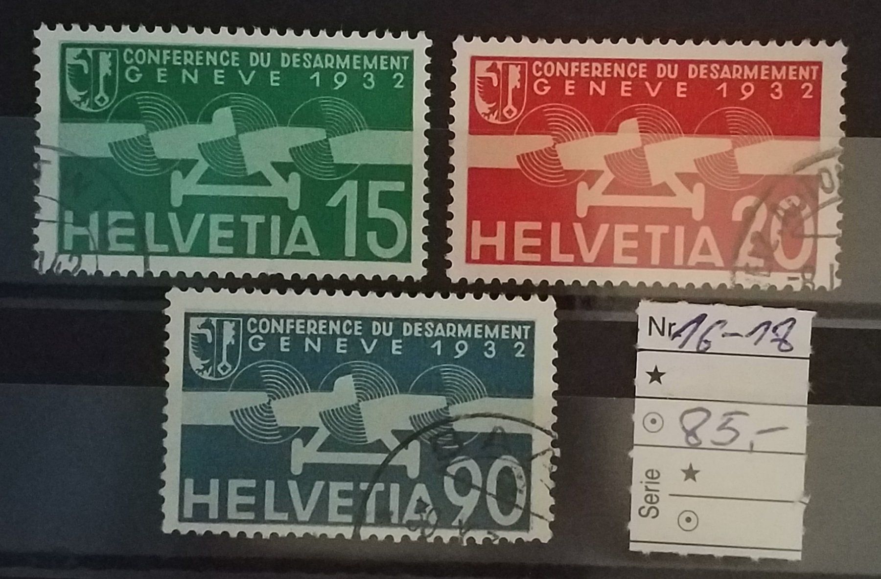 Tous les timbres: 3306) F16-18, Flugpostmarke Eckstempel Kt. 85.- – Neuf (Voir description) à Baden par Eggi