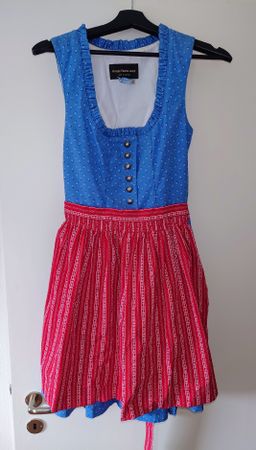 Trachtenkleid, Dirndl, Kaiser Franz Josef Gr. 34, blau rot