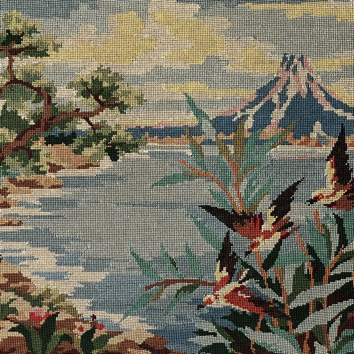Cerchi da ricamo: Vintage Large Needlepoint Art Framed, Tapestry Decor – Usato da Genève venduto da Kookiek 5