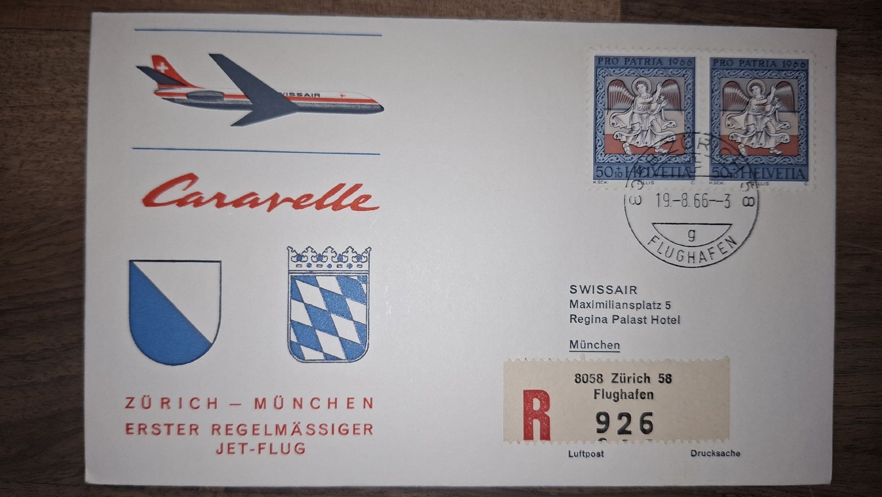Alle Briefmarken: Cararelle Zürich - München 19.08.1966 – Gebraucht aus Balgach von SIMEON27