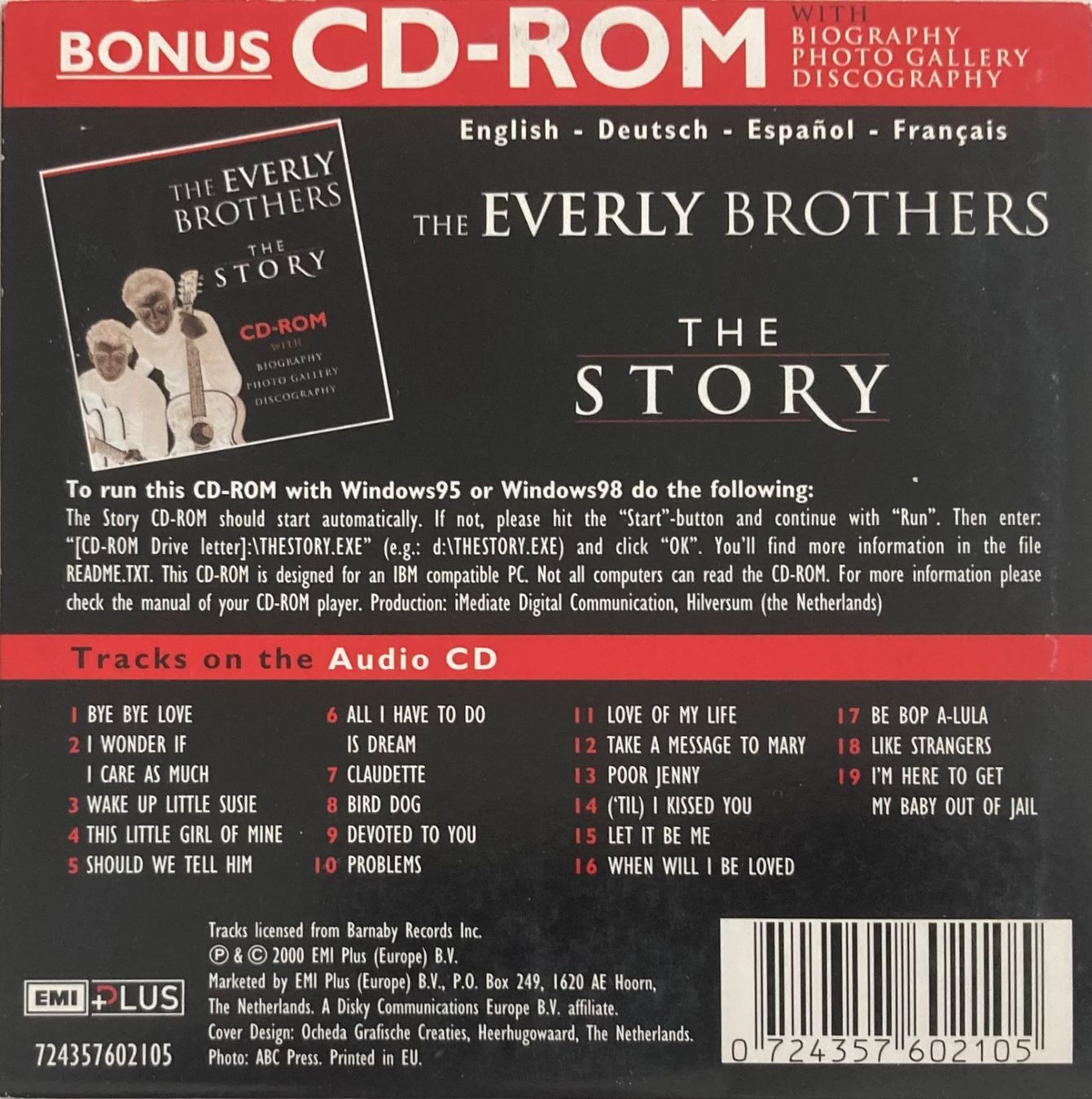 CD: THE EVERLY BROTHERS  - THE STORY – Usato da Poliez-Pittet venduto da Newtown-Records 1