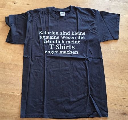 T-Shirt Fruit of the Loom Grösse L Schwarz Druck