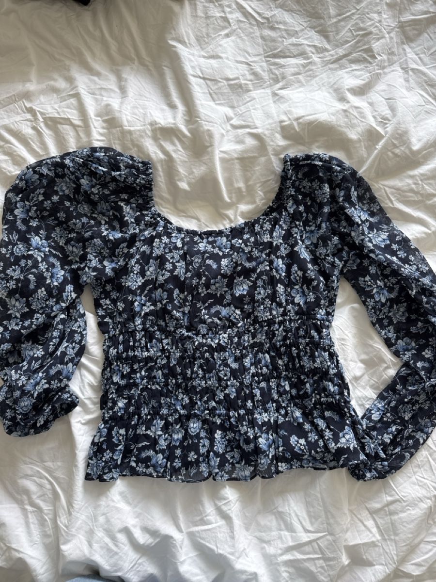 Camicette: EXPRESS Top blau/gemustert Gr. S – Usato da Zürich venduto da maleaaa 3
