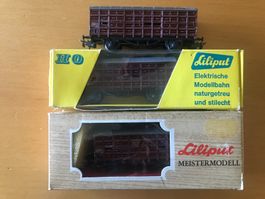 3x Liliput DB Viehtransport Güterwagen