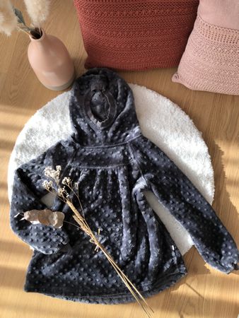 POMP DE LUX Fleecepullover mit Kapuze, grau, Gr. 122 