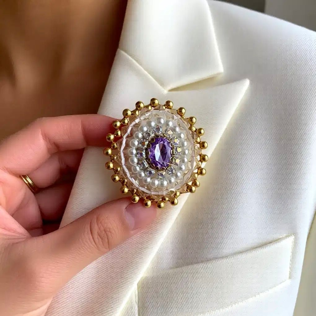 Broschen & Nadeln: Luxus Royal Brosche | Handgemachte Brosche | Brautschmuck – Neu und originalverpackt aus Vals von ABA-Atelier 6