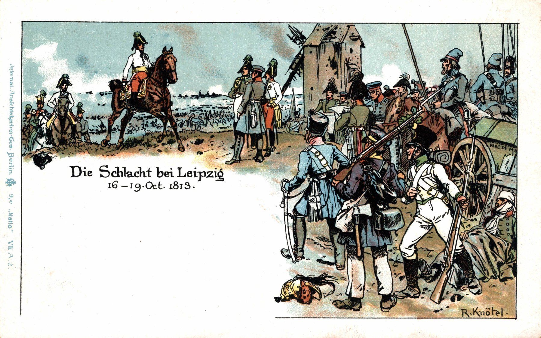 Ansichtskarten: 4 Litho von R. Knötel mit Schlachten – Gebraucht aus Bronschhofen von Astore 4