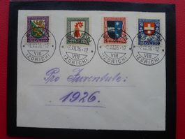 1926, J37-J40, "Erstklassiger Satzbrief" von SEEN (ZH) LP!!