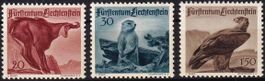 1947 LIE, Jagdserie ll Nr. 213-215, sauber postfrisch **.