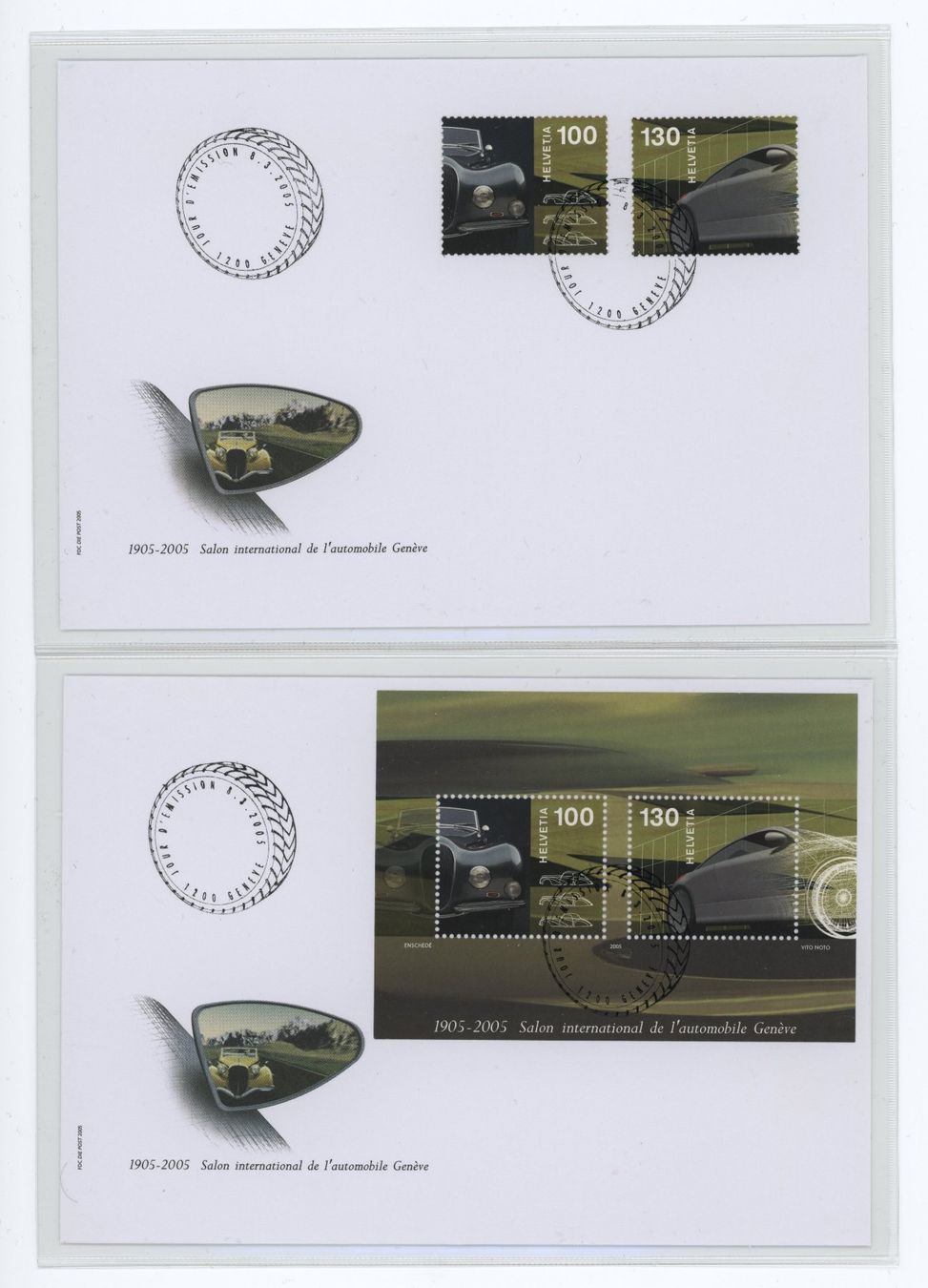 Tutti i francobolli: Sonderblock Autosalon 2005, FDC auf C6-Couvert – Usato da Utzigen venduto da sprint.007