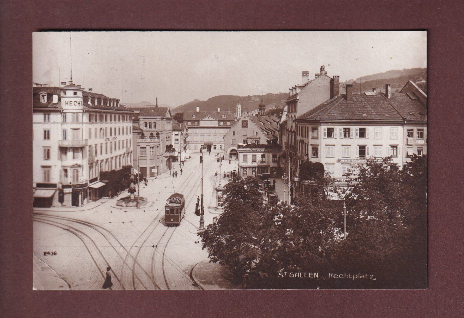 Cartoline postali: ST. GALLEN - Hechtplatz - Tram - 1931 – Usato da Pully venduto da nicecards