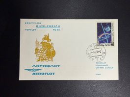 Aeroflot Erstflugbrief Kiew-Zürich 1969