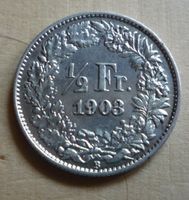 1/2 Franken 1903, stgl, Kat. CHF 350.--
