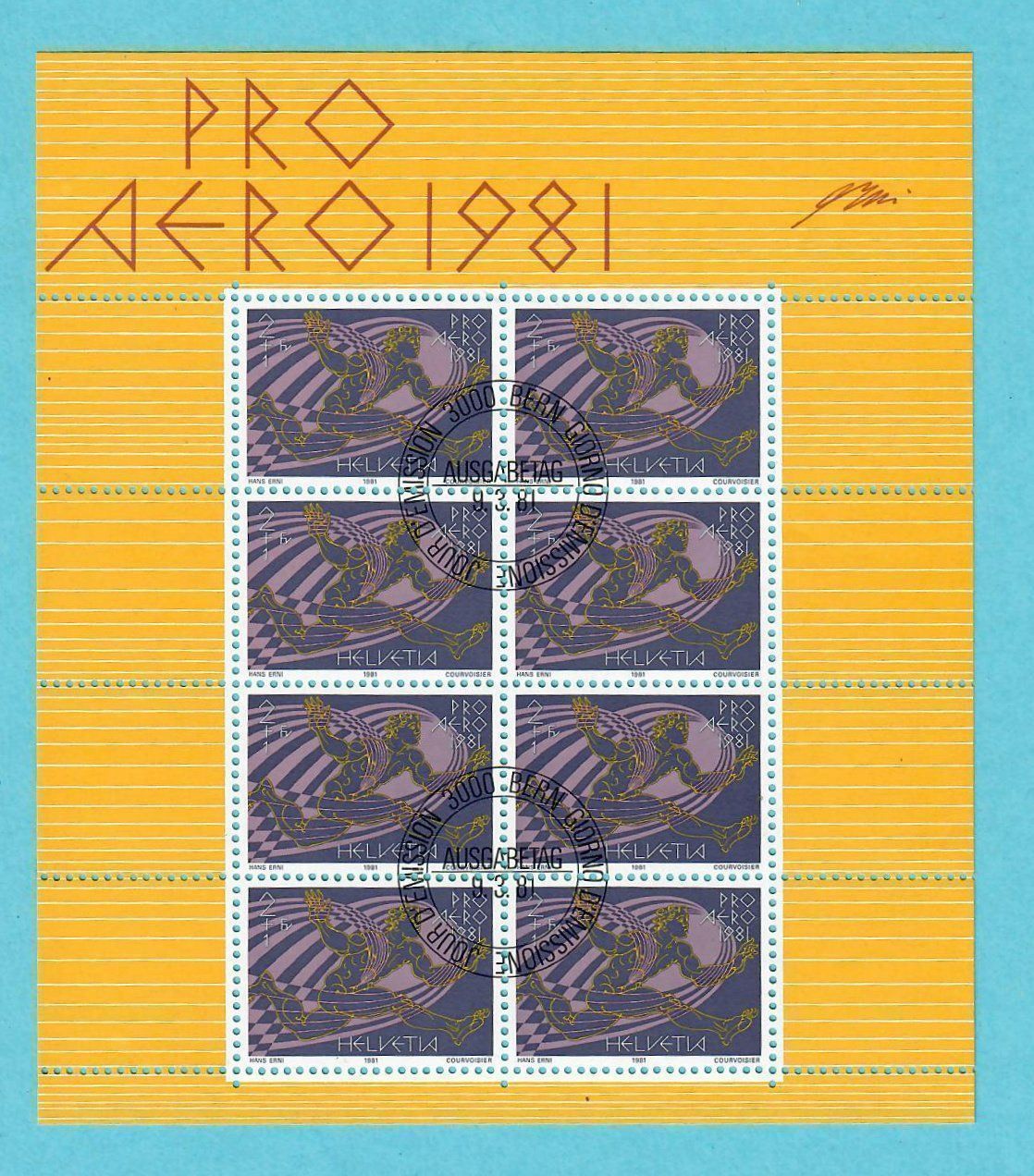 Alle Briefmarken: 1981 Flugpost Block Pro Aero** – Gebraucht aus Bützberg von Die.6.a 1