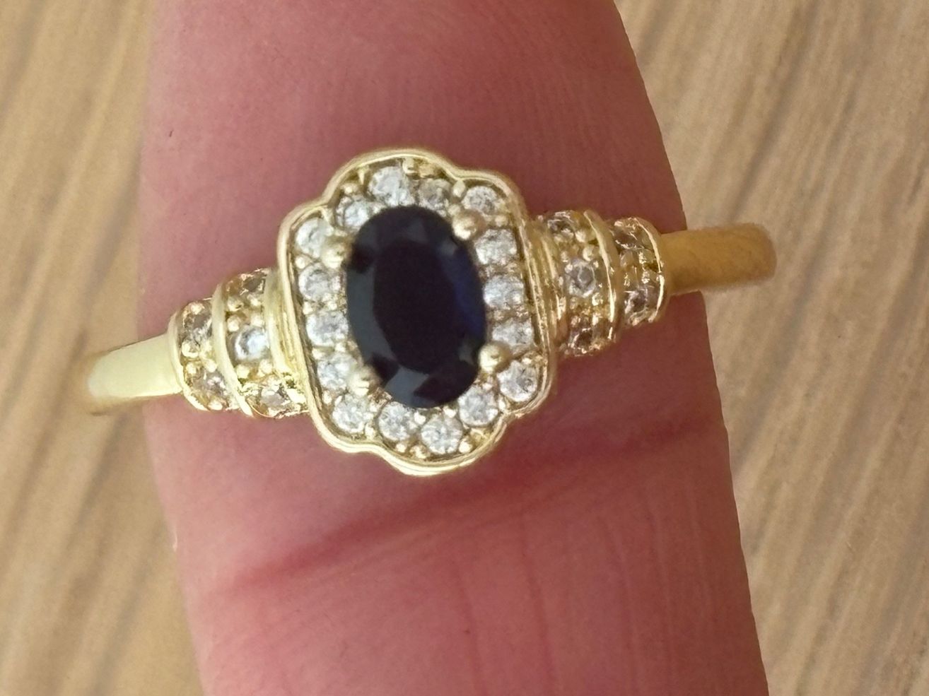 Anelli: Luxus Elegante Gr.17/7 Ring Farbe:  Gold/ blau – Nuovo (secondo la descrizione) da Biel-Bienne venduto da Roserosse13 1