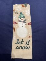 Festive Snowman Christmas Hand Towel "Let it snow" New