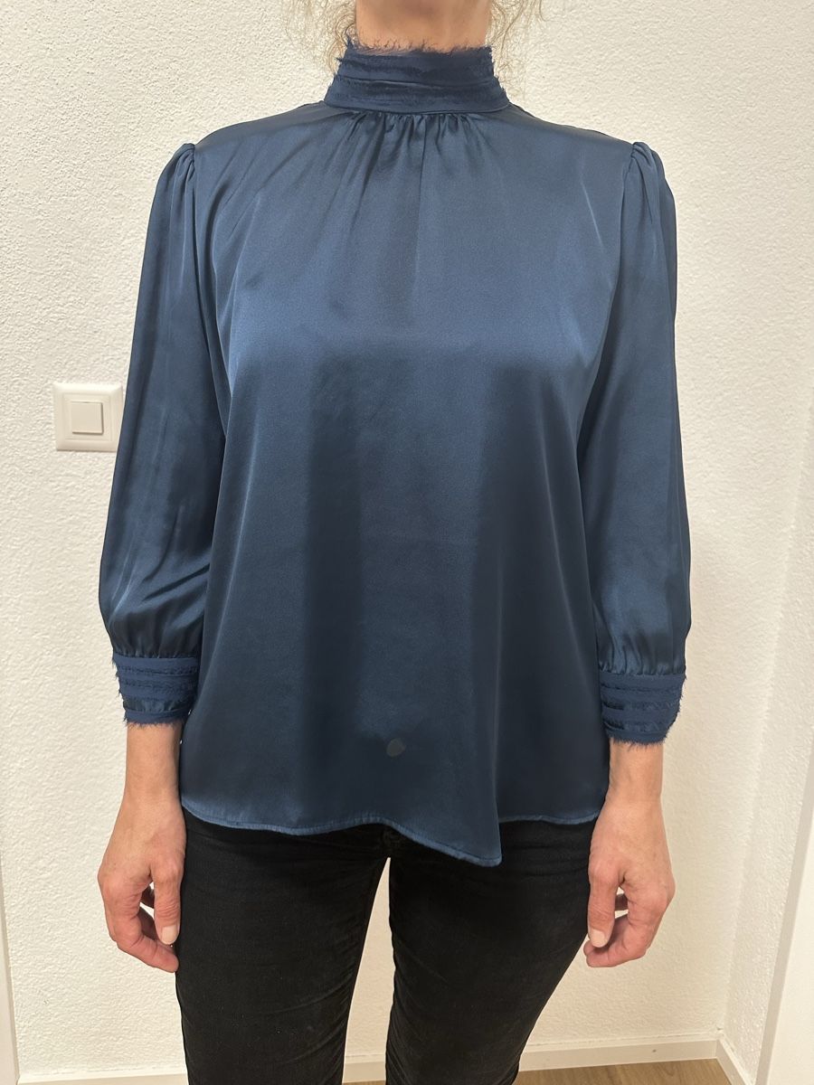 Zara Camicette: Zara Bluse dunkelblau Gr. M Spitzenbesatz – Nuovo (secondo la descrizione) da Glattbrugg venduto da SMusic98 2