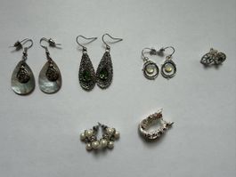 Ohrschmuck Set 6 Paar verschiedene Modelle gebraucht