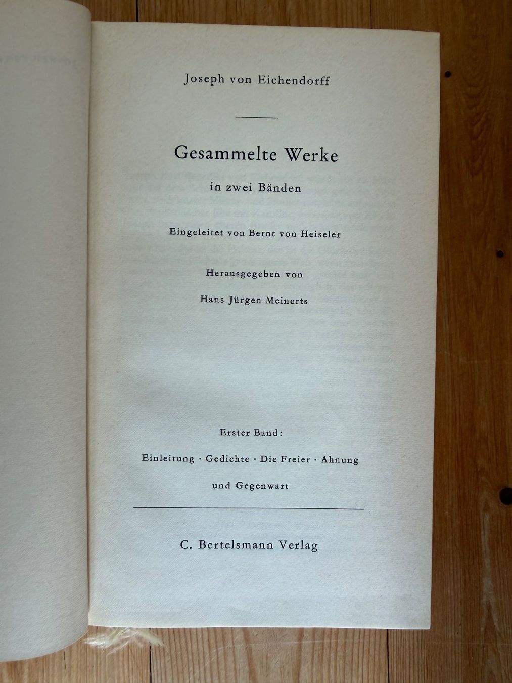 Libri: Joseph von Eichendorff - Gesammelte Werke - 1958 – Usato da Himmelried venduto da rasmus67 3