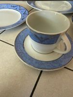 Geschirr blaue Musterung