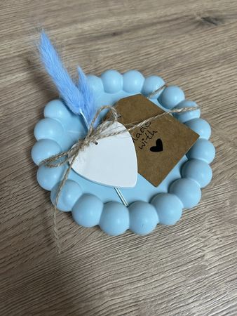 Deko Teller hellblau, handmade