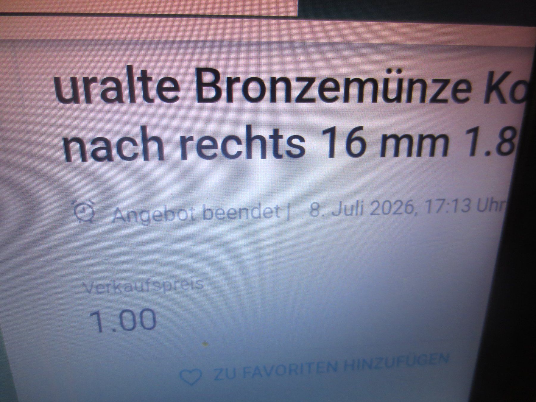 Toutes les monnaies: Uralte Bronzemünze   16 mm     1.86 g – D'occasion à Weier im Emmental par waefler03 2