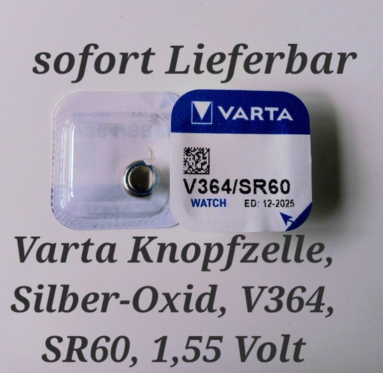 Varta Batterie SR60 V364 SR66 V377 1,55 V Uhrenbatterie Knopfzelle 