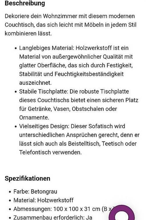 Tables: Couchtisch robust – Neuf avec emballage d'origine à Staufen par Leny07 1