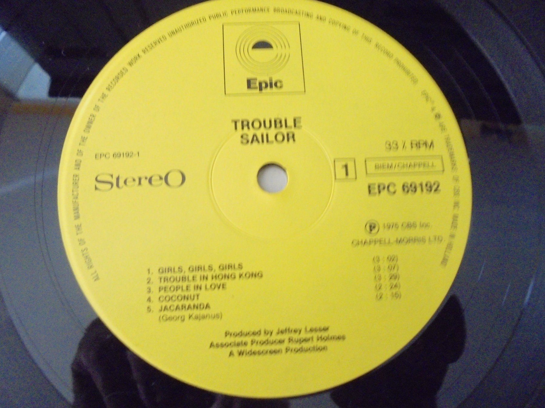 Dischi in vinile: SAILOR " Trouble " LP Hollande 1975 / VG+ – Usato da Crissier venduto da Promopost 2