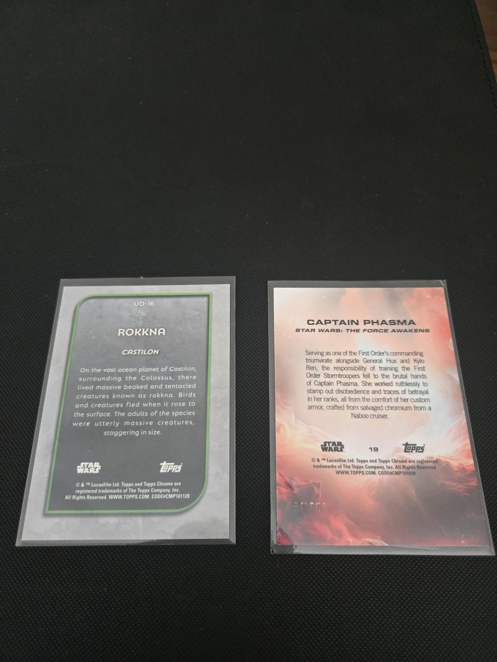 Topps Carte collezionabili: Star Wars carte Rokkna e Captain Phasma numerate – Usato da Pregassona venduto da med_fk22 1